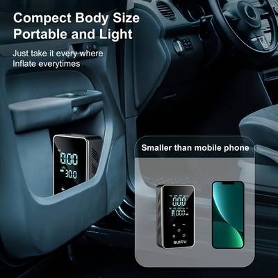Suitu Portable Cordless Tire Inflator with Digital Pressure Gauge & LED Light – Quick and Efficient Tire Inflation for Every Emergency
