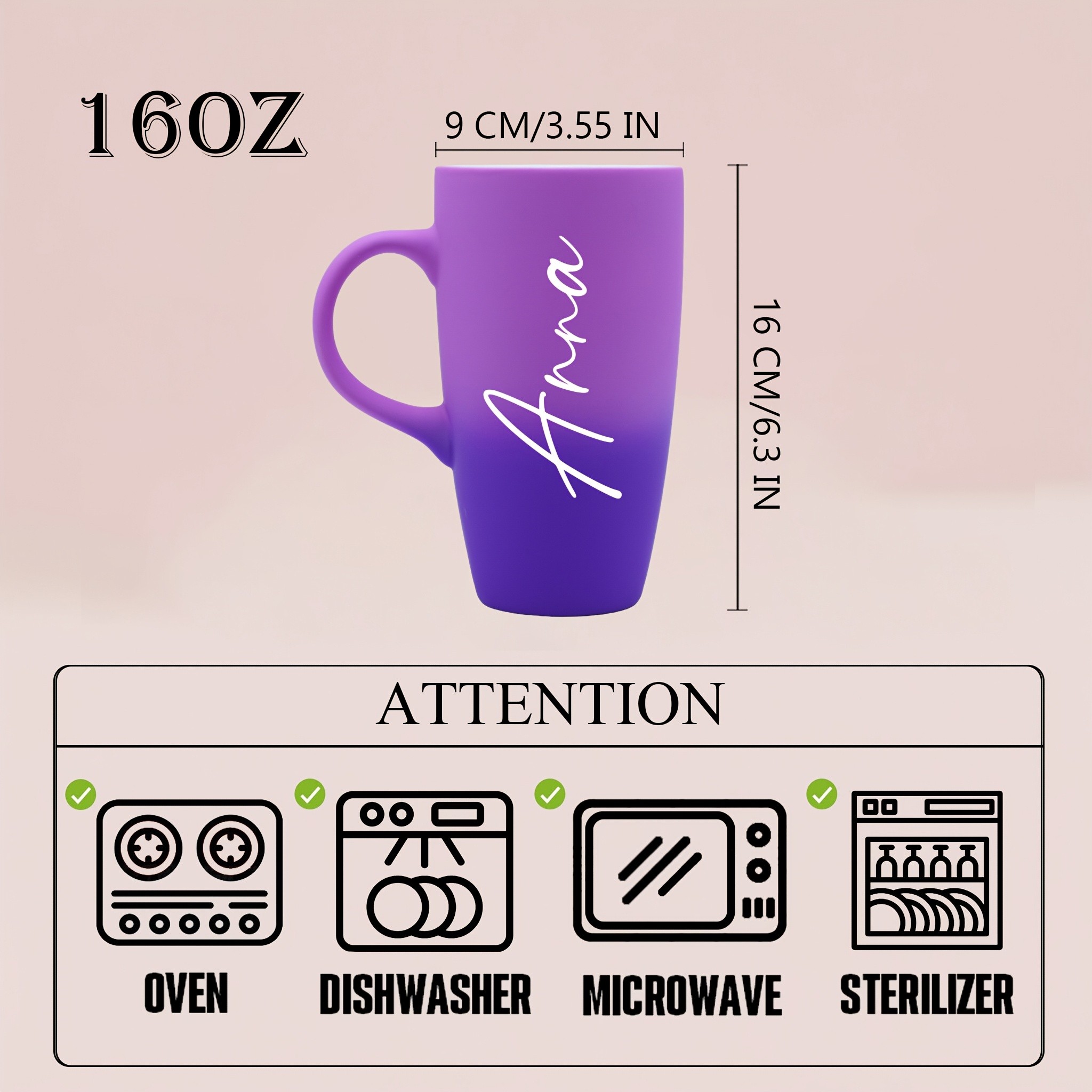 G MUGS Customizable Name Insulated Ceramic Coffee Mug