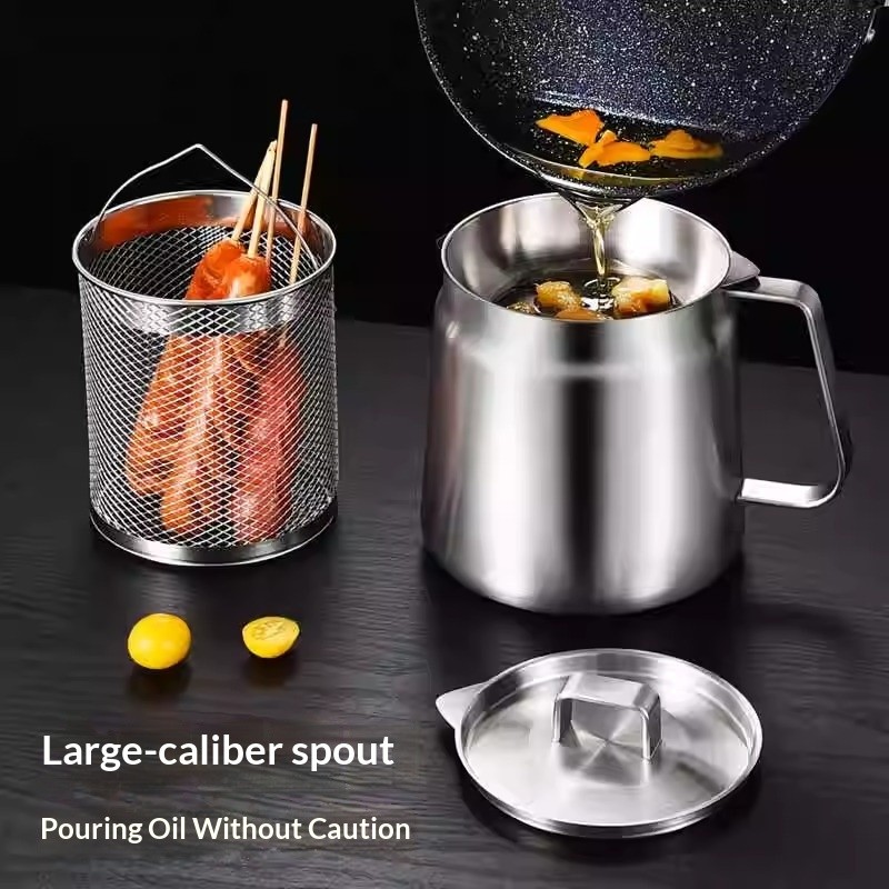 Pure Cook 3.5L Stainless Steel Oil Pot with Filter Mesh