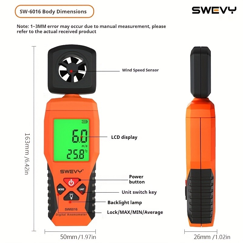 SWEVY Handheld Anemometer