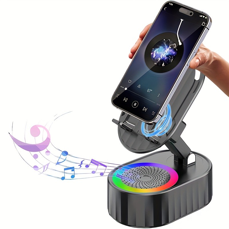 SENBOWE Wireless Induction Audio Speaker 5-in-1 Phone Holder