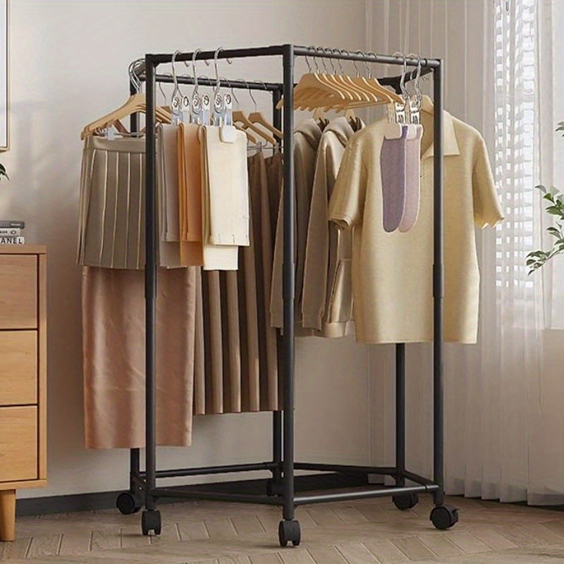 TEETHEORY Heavy-Duty Rotating Clothing Rack with Wheels