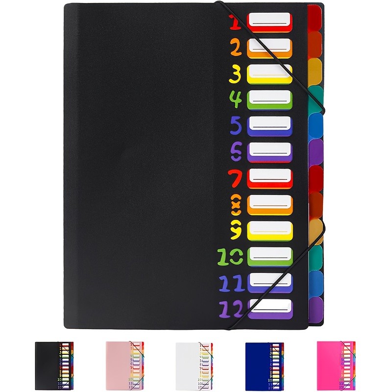 LOCSEE Rainbow Tab Expanding File Folder