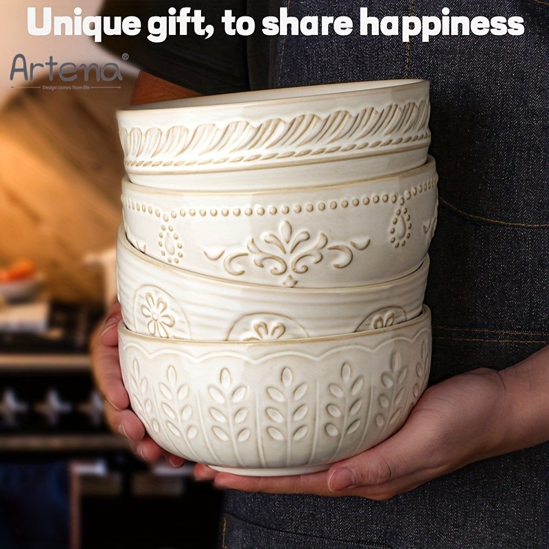 ARTENA 4-Pack Ceramic Pasta Bowls