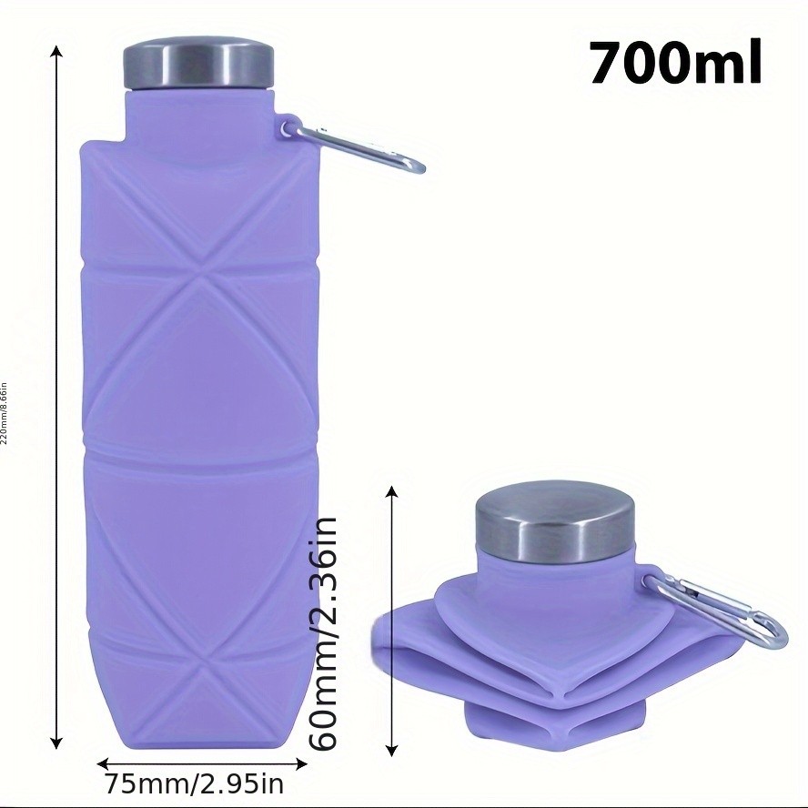 Grinkwell 700ml Portable Foldable Retractable Water Bottle