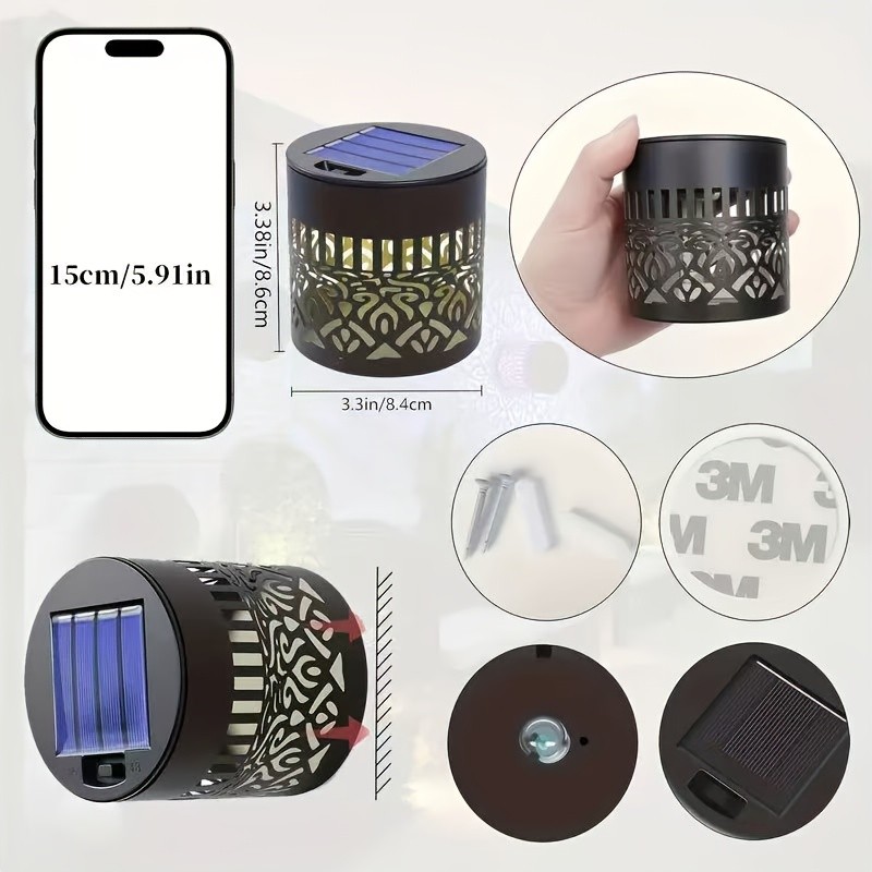 OTDECOR 2-Pack Outdoor Design Color-Changing Wall-Mounted Solar Lanterns