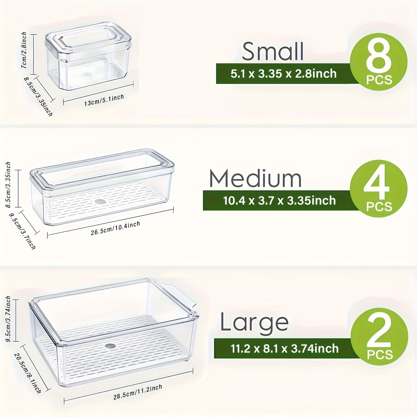 THELiFE 28/14pcs Fridge Organizer Set