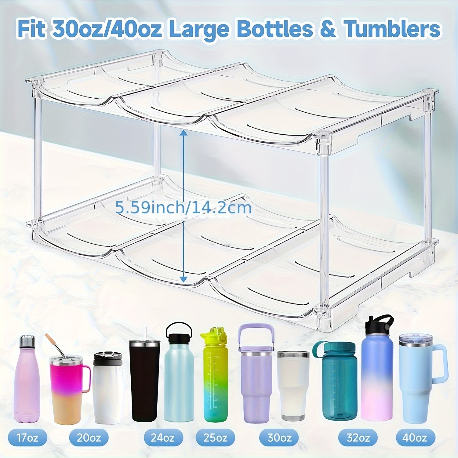 THELiFE Acrylic Stackable Sports Water Bottle Storage Box