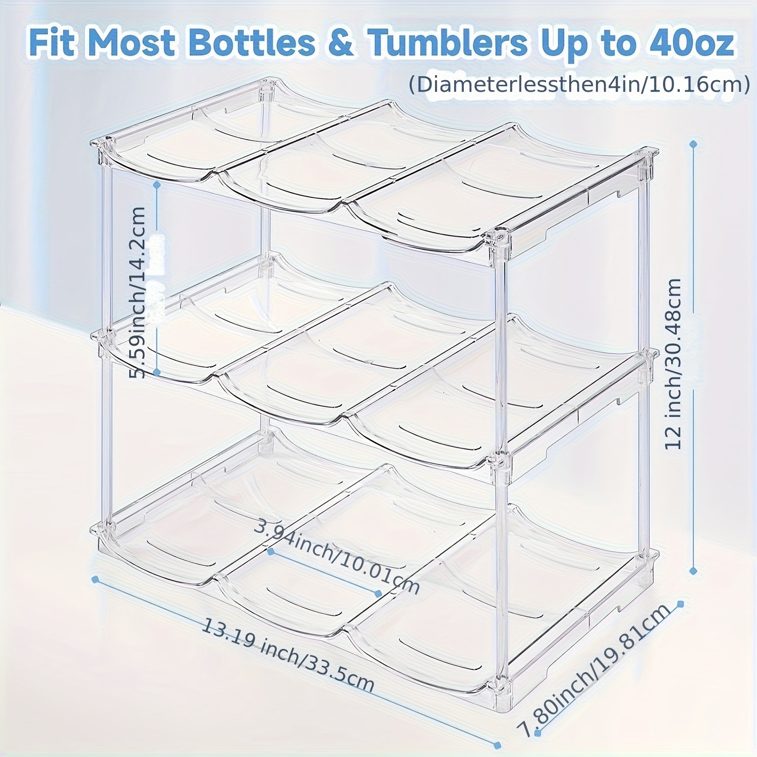 THELiFE Acrylic Stackable Sports Water Bottle Storage Box