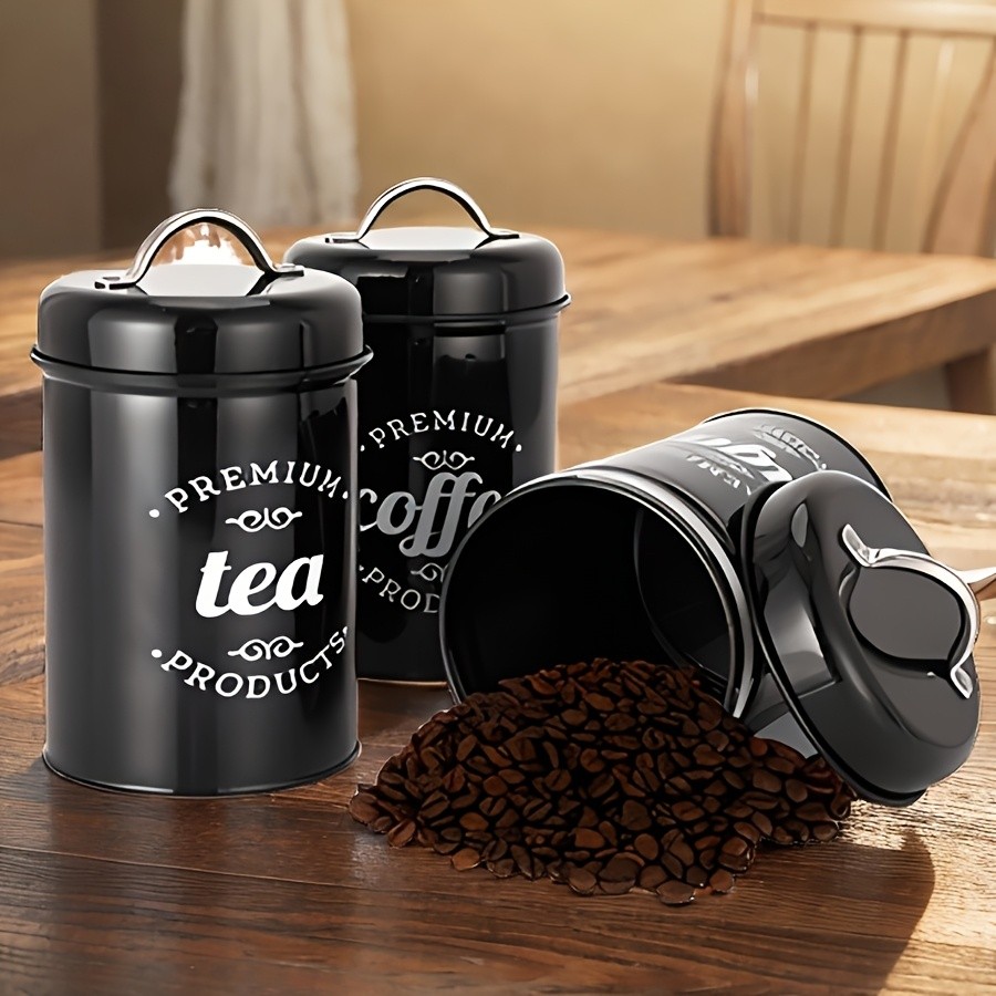 NYKA INMAN 3 Storage Containers for Tea, Coffee, Sugar, Cooking