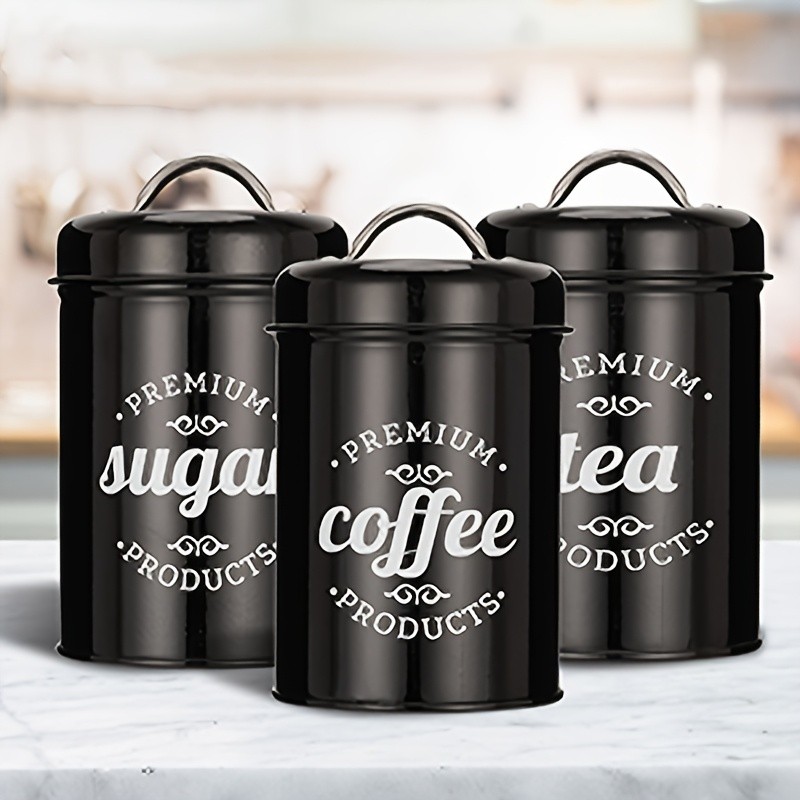 NYKA INMAN 3 Storage Containers for Tea, Coffee, Sugar, Cooking