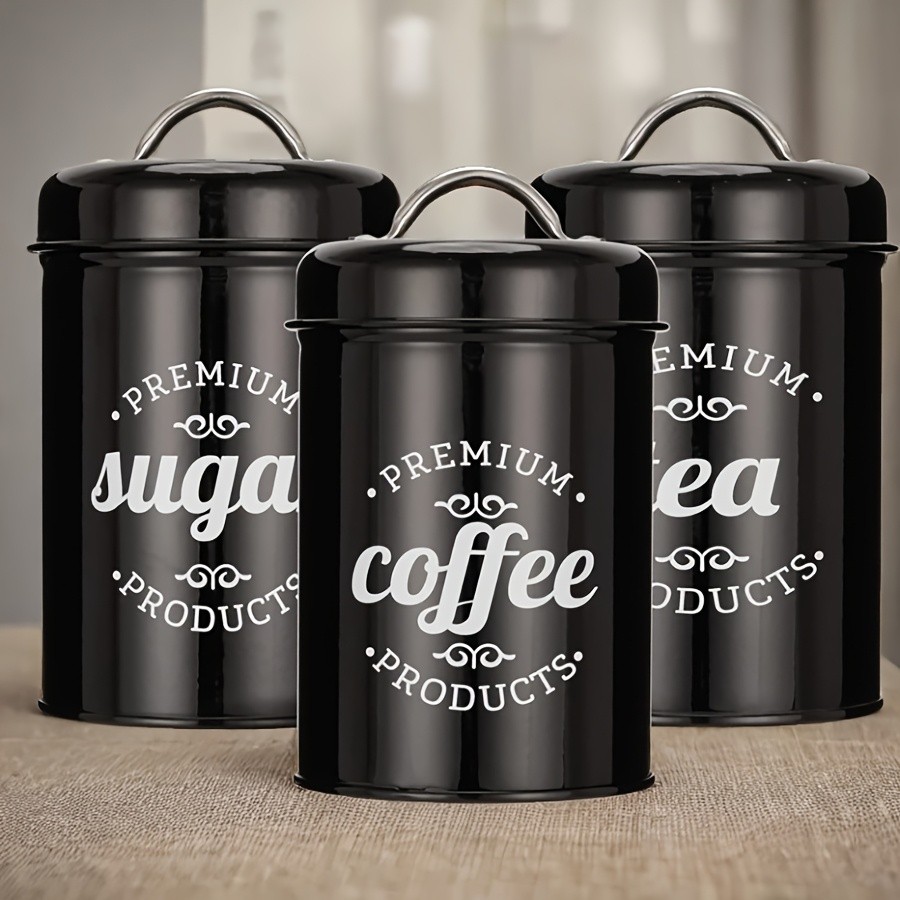 NYKA INMAN 3 Storage Containers for Tea, Coffee, Sugar, Cooking