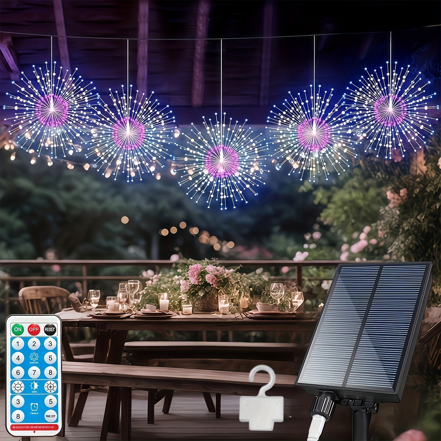 LEDOOR 5pcs LED Solar Starburst Ball Lights