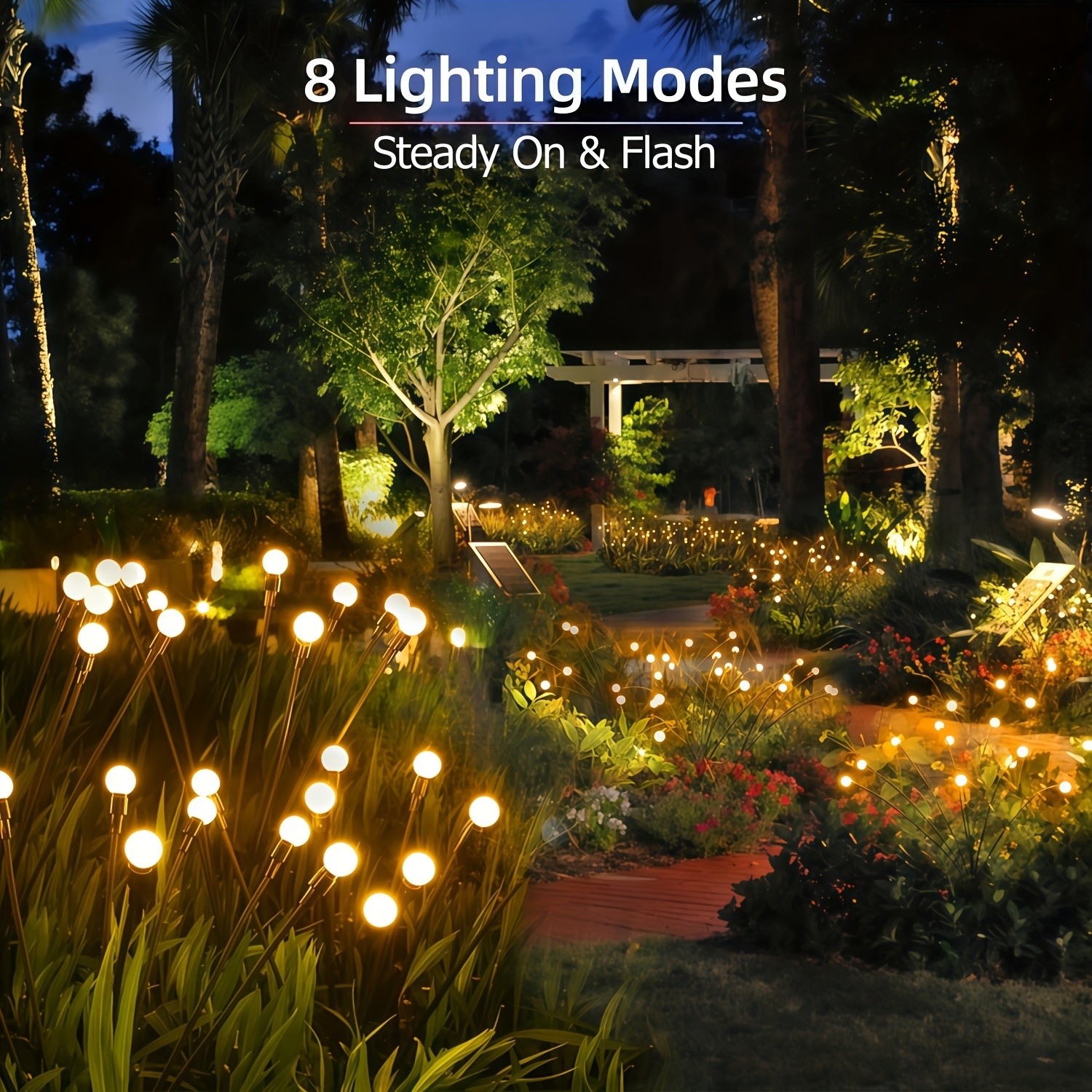 LEDOOR 4-Pack Solar Garden Lights with 32 LED Lights
