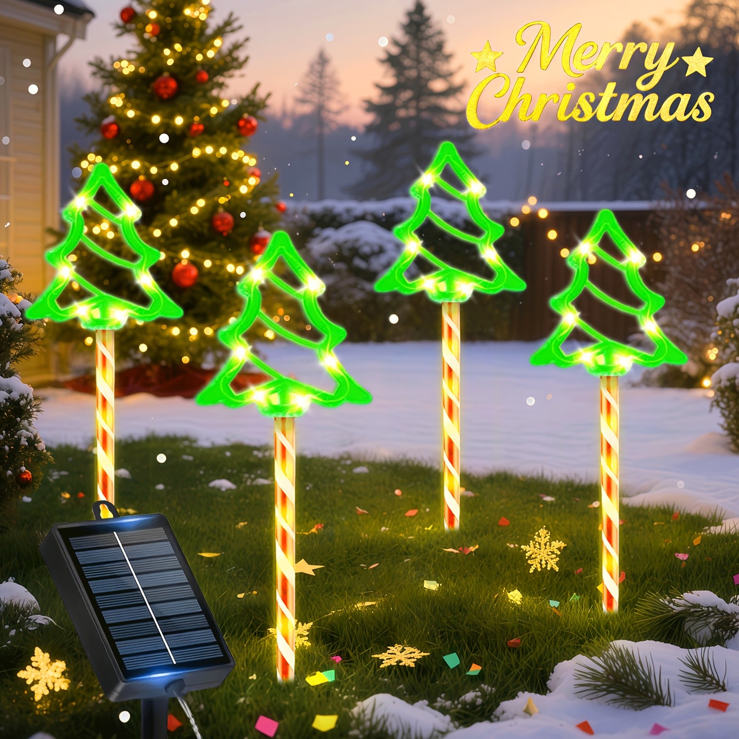 LEDOOR 4pcs Christmas Fairy Lights with 48 LED