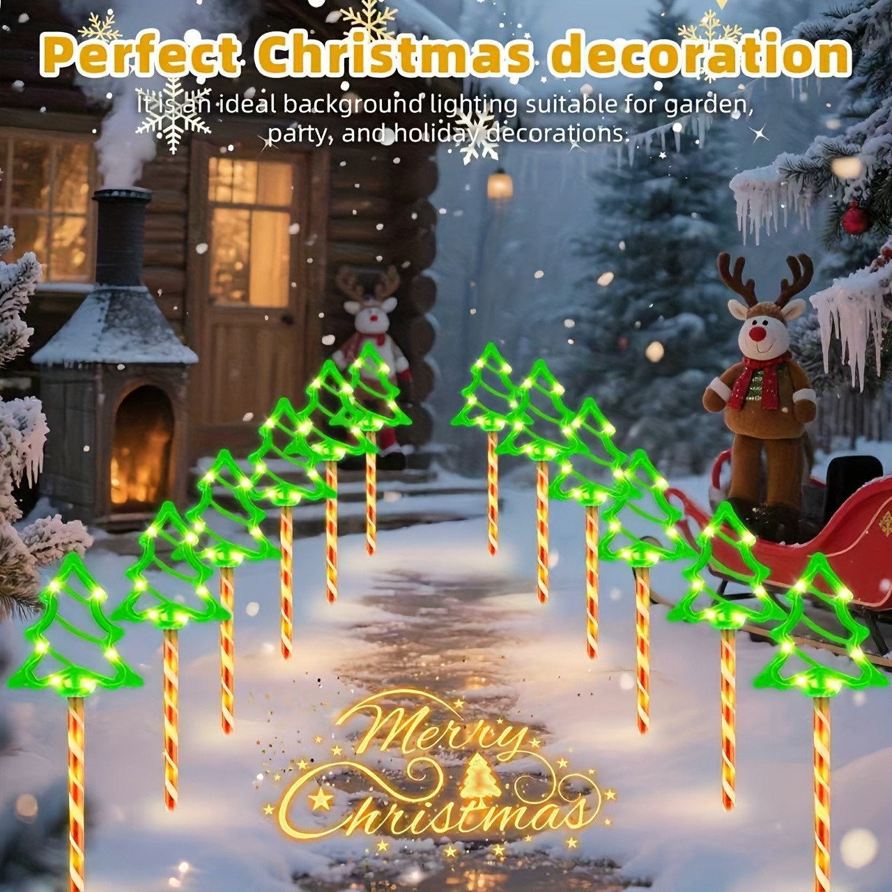 LEDOOR 4pcs Christmas Fairy Lights with 48 LED