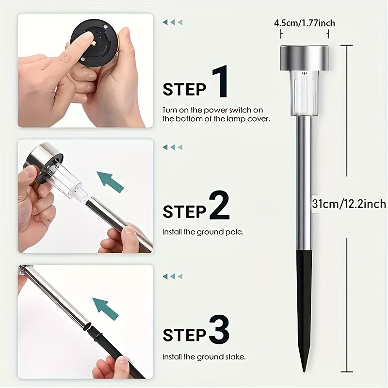 CIMMELO 10-Pack Solar LED Lights