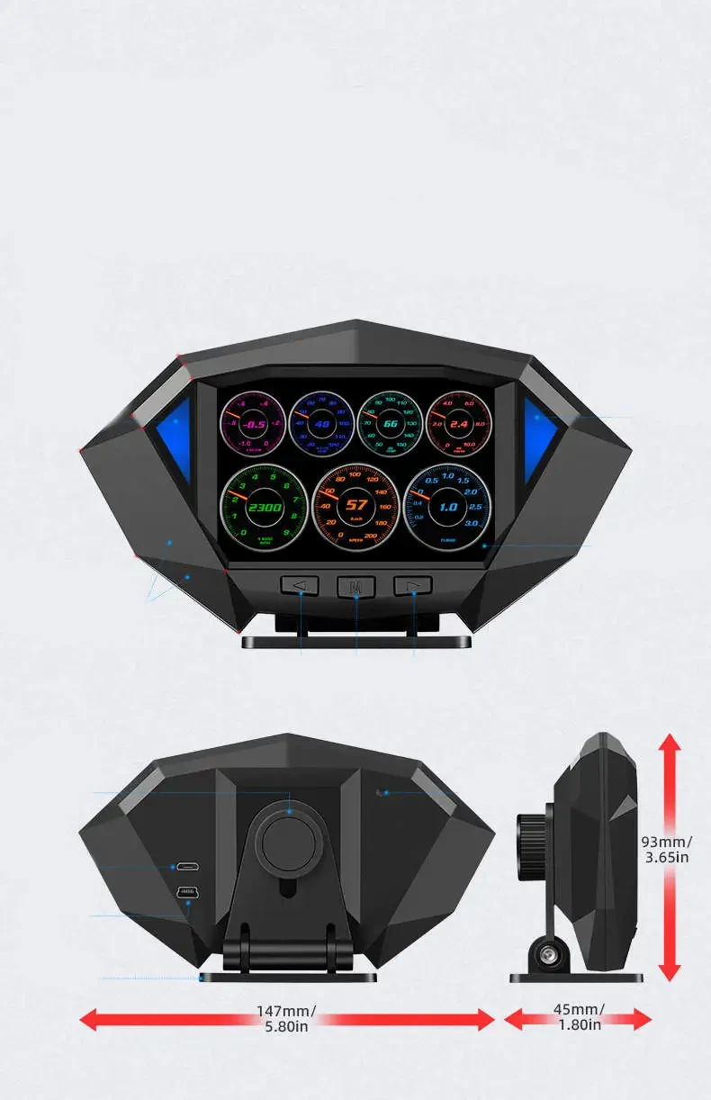 Hd LCD Instrument Vehicle HUD Head Display