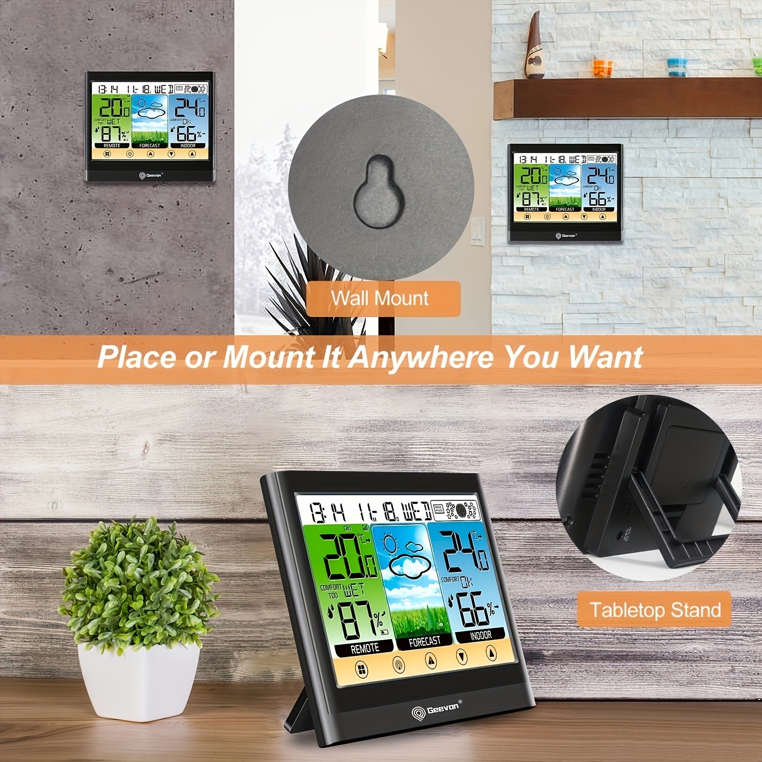 Geevon Wireless Indoor and Outdoor Thermometer and Hygrometer