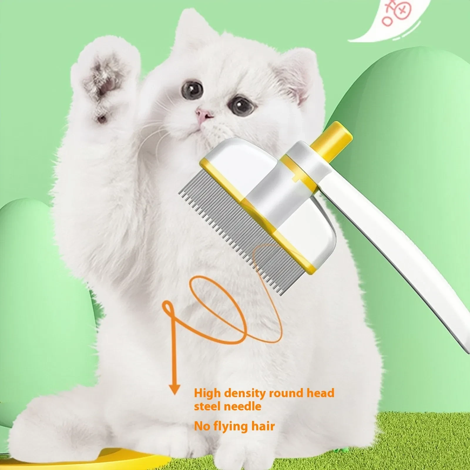 Cat Comb – Self-Cleaning Grooming Tool for Pet Hair and Flea Removal