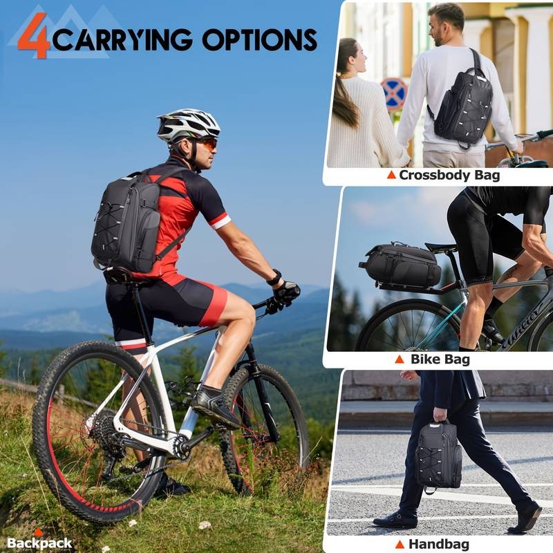 RAINSMORE Bicycle Bag – 15L Rear Rack Trunk Bag for Commuting and Travel