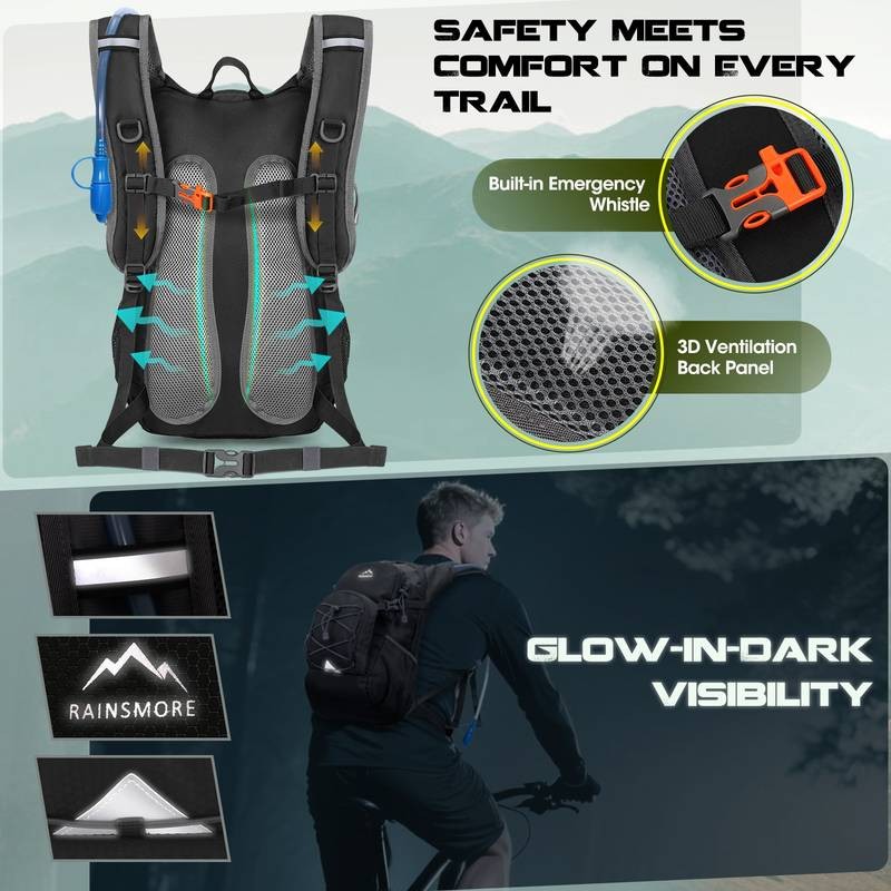 RAINSMORE Hydration Backpack with Water Bladder – Stay Hydrated on Your Adventures