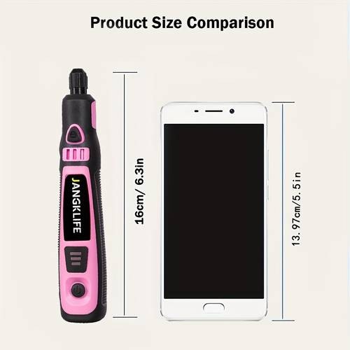 JANGKLIFE Compact Rotary Grinder Tool Set – Three-Speed Cordless Multi-Tool for Crafting and DIY Projects