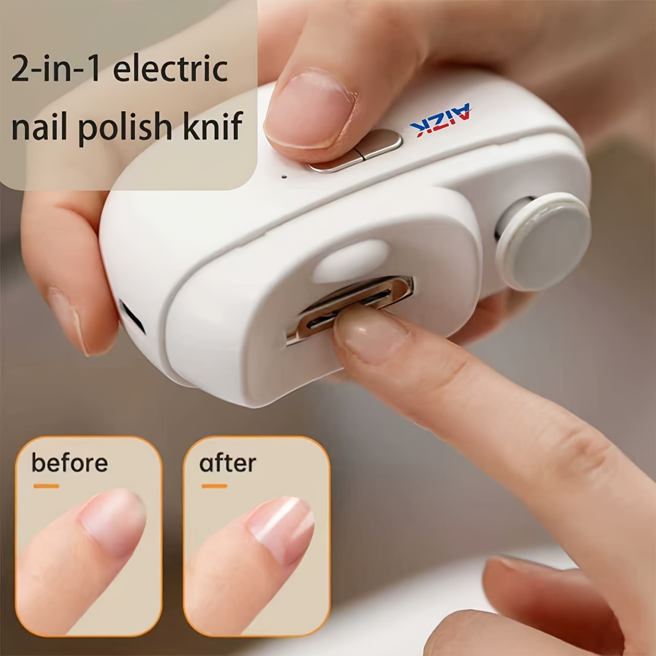 AIZK 2-in-1 Electric Nail Clipper and Polisher