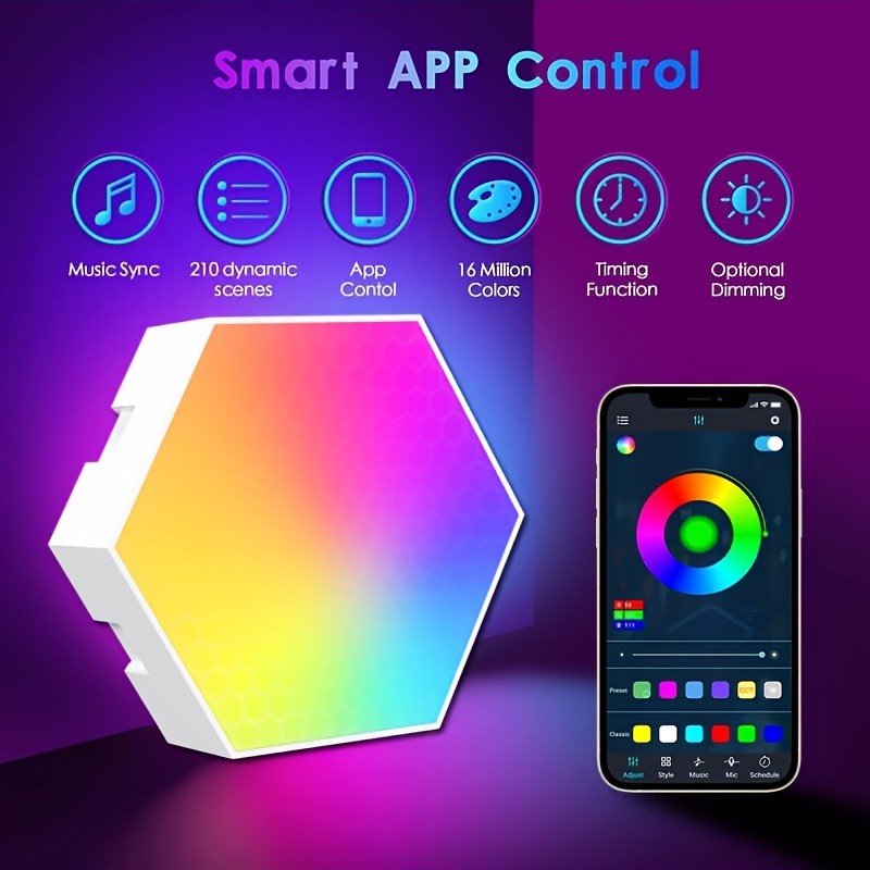 10 Hexagonal RGB Smart Lights