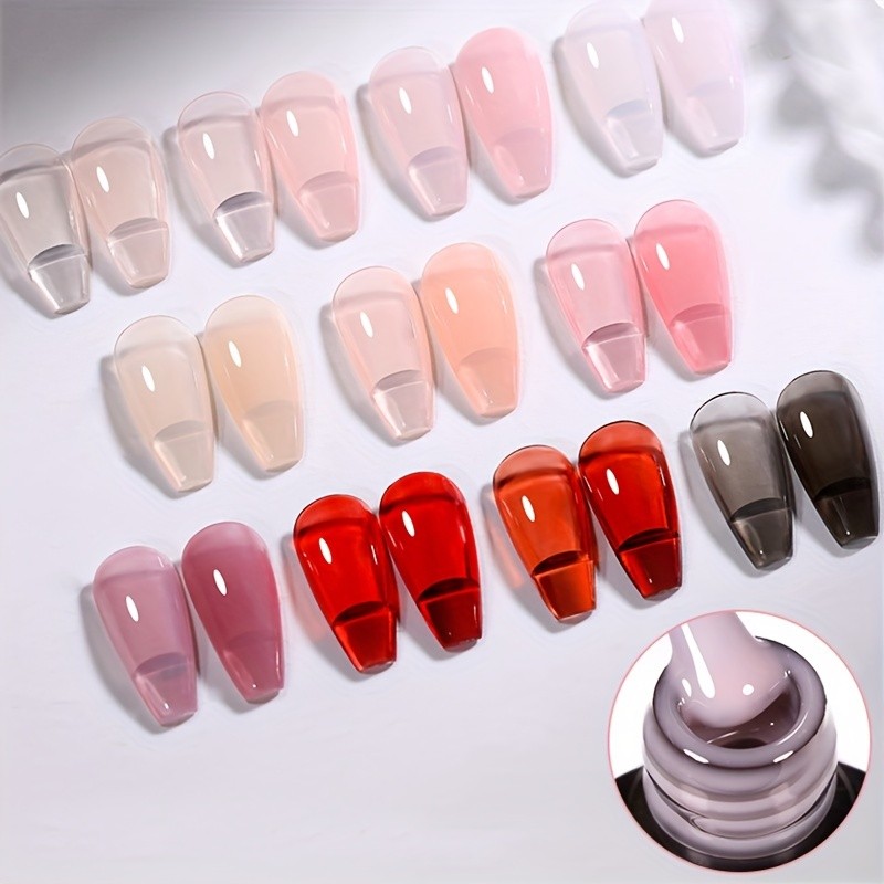 LILYCUTE 7ml Jelly Nude Pink Quick Extension Nail Gel Polish – Transparent, Long-Lasting Construction Gel for Manicures
