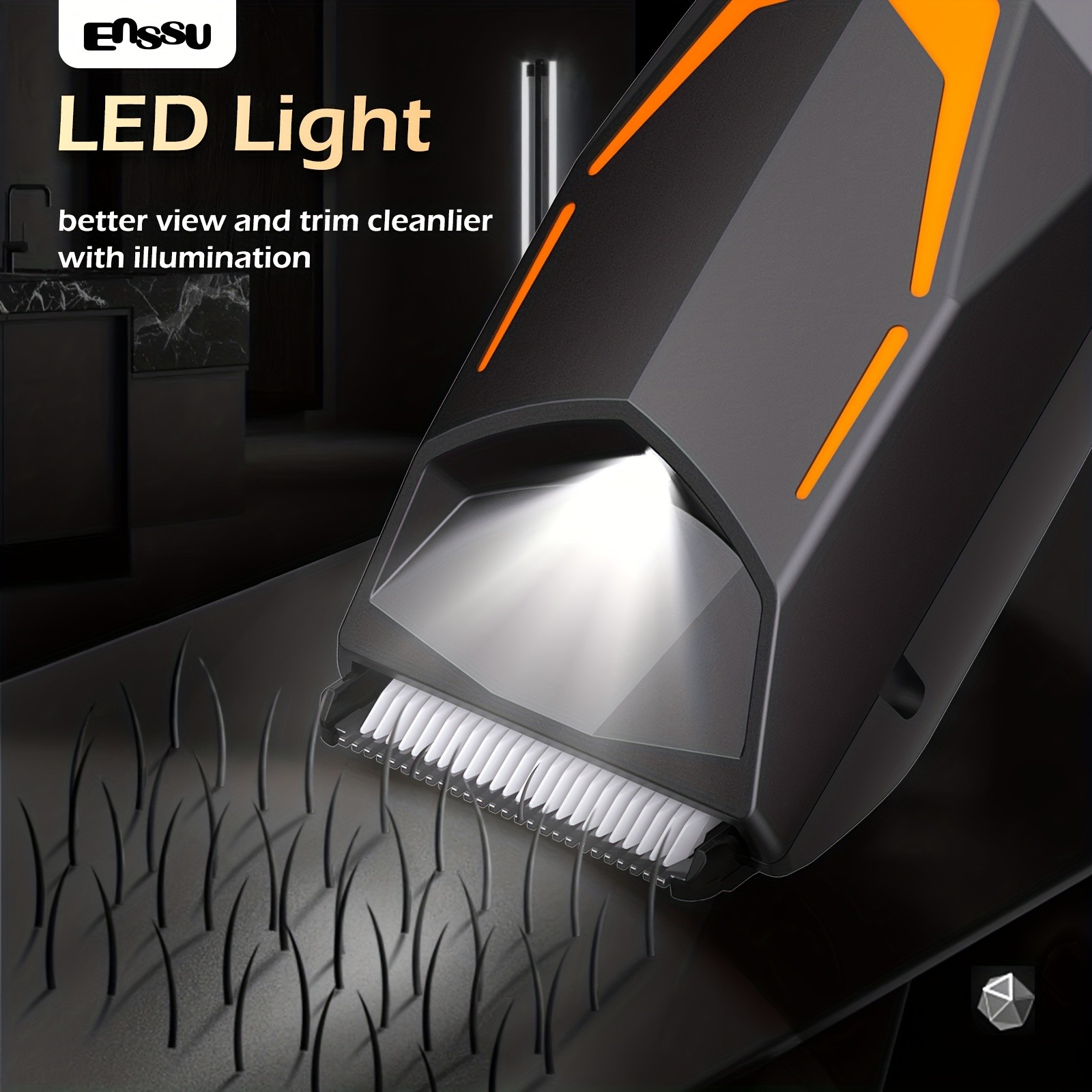 Enssu Professional Body Groomer for Men & Women – IPX7 Electric Trimmer with LED Display and Ceramic Blades