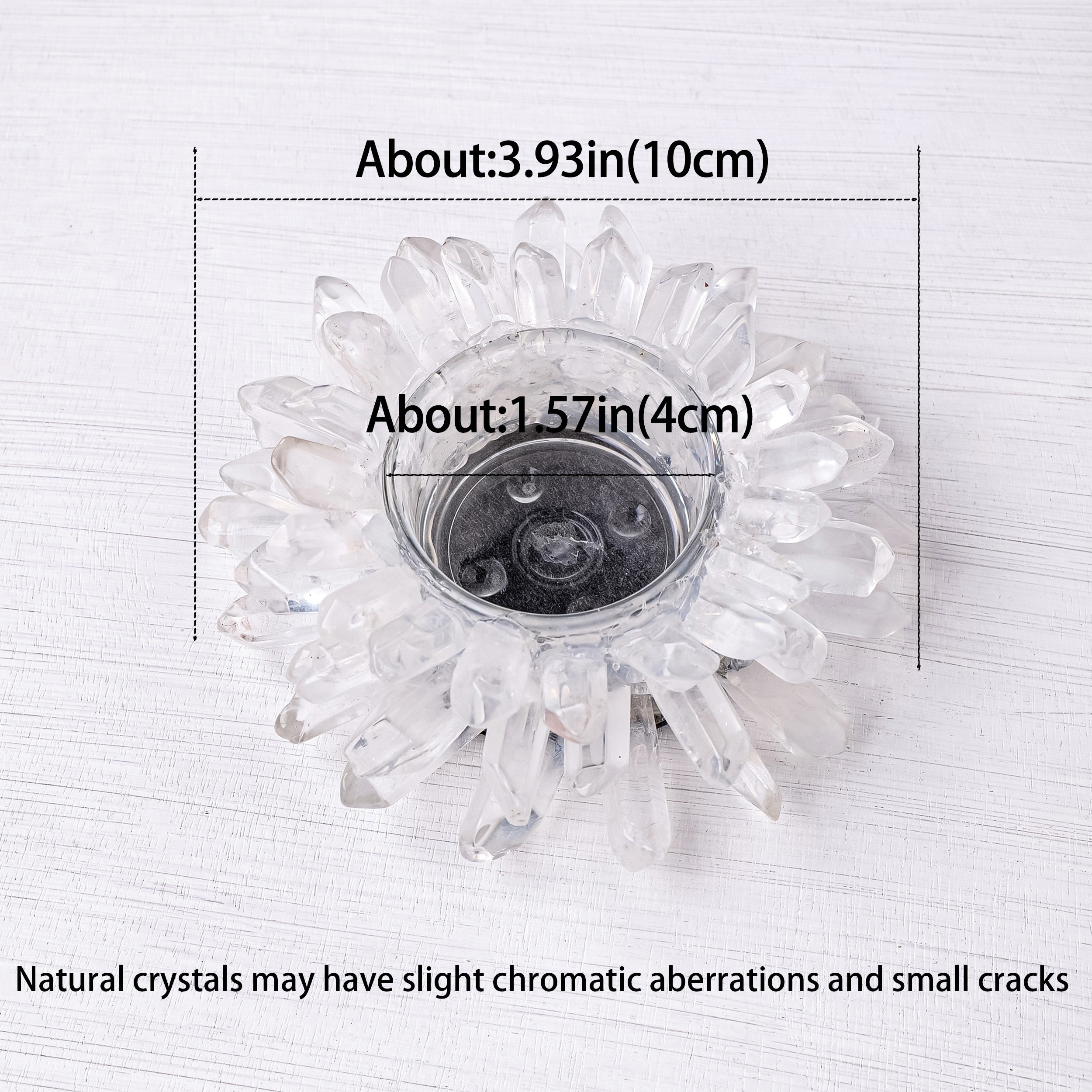 Natural White Crystal Single Crystal Candle Holder Ornament