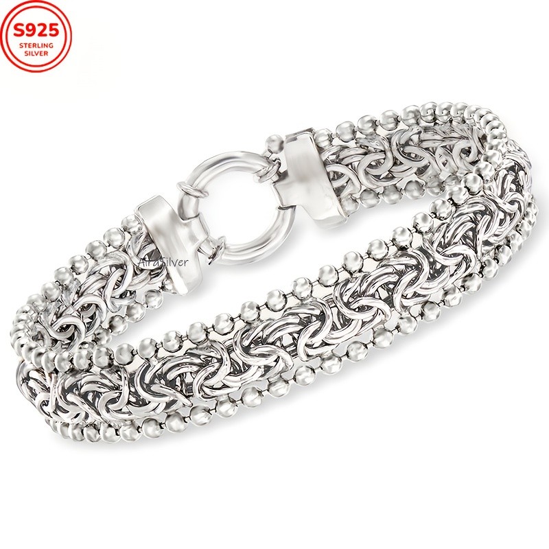 ARTPAGE 925 Silver 20cm Classic Grass Rope Women's Bracelet