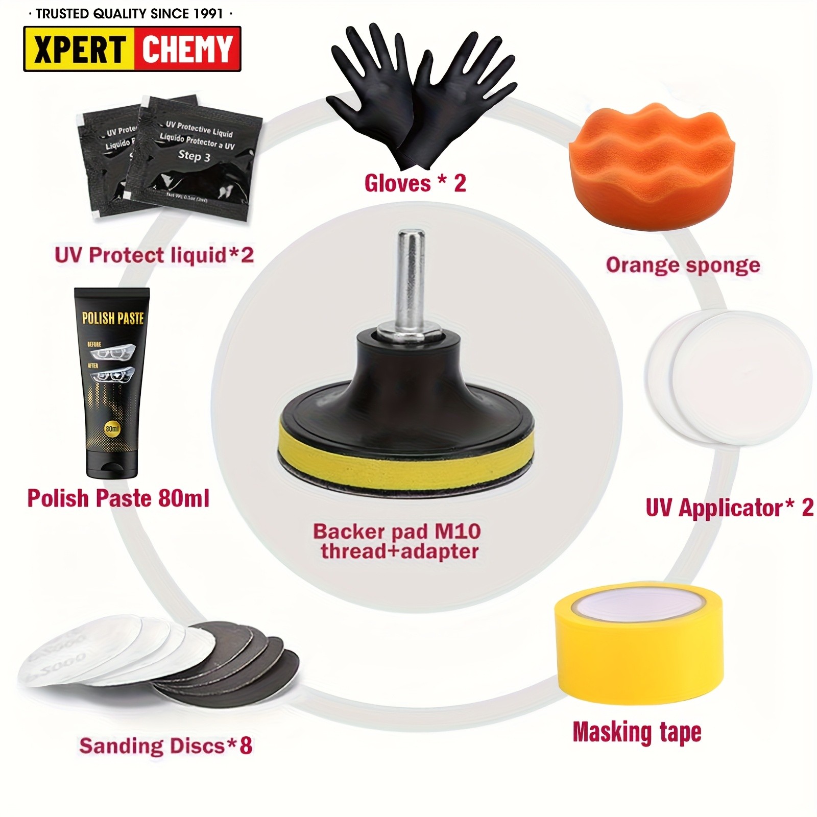 XPERTCHEMY Headlight Restoration Kit