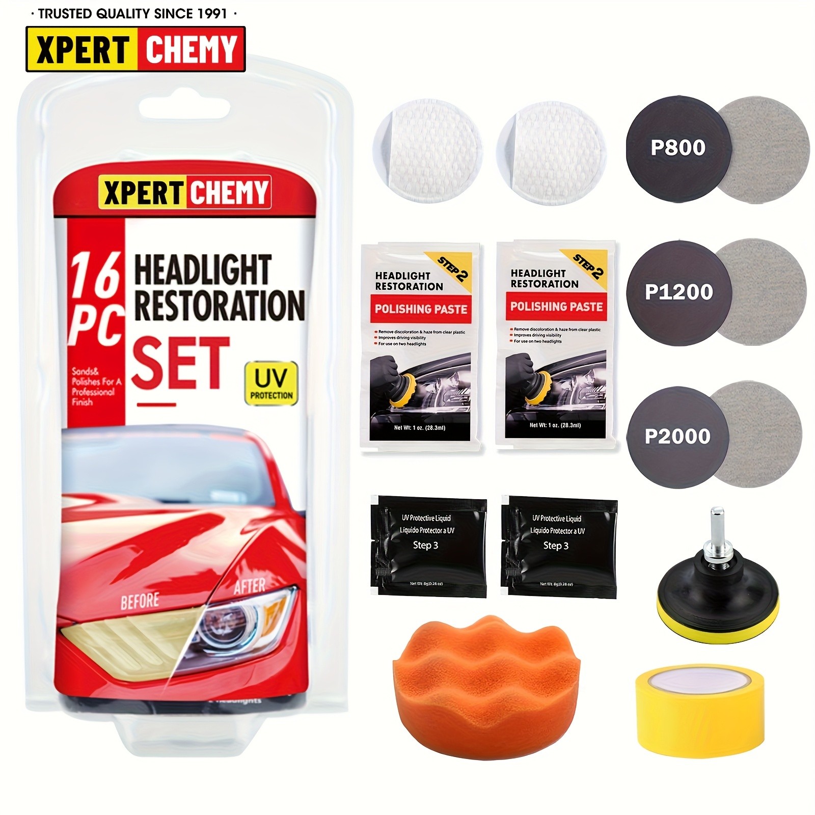 XPERTCHEMY Headlight Restoration Kit