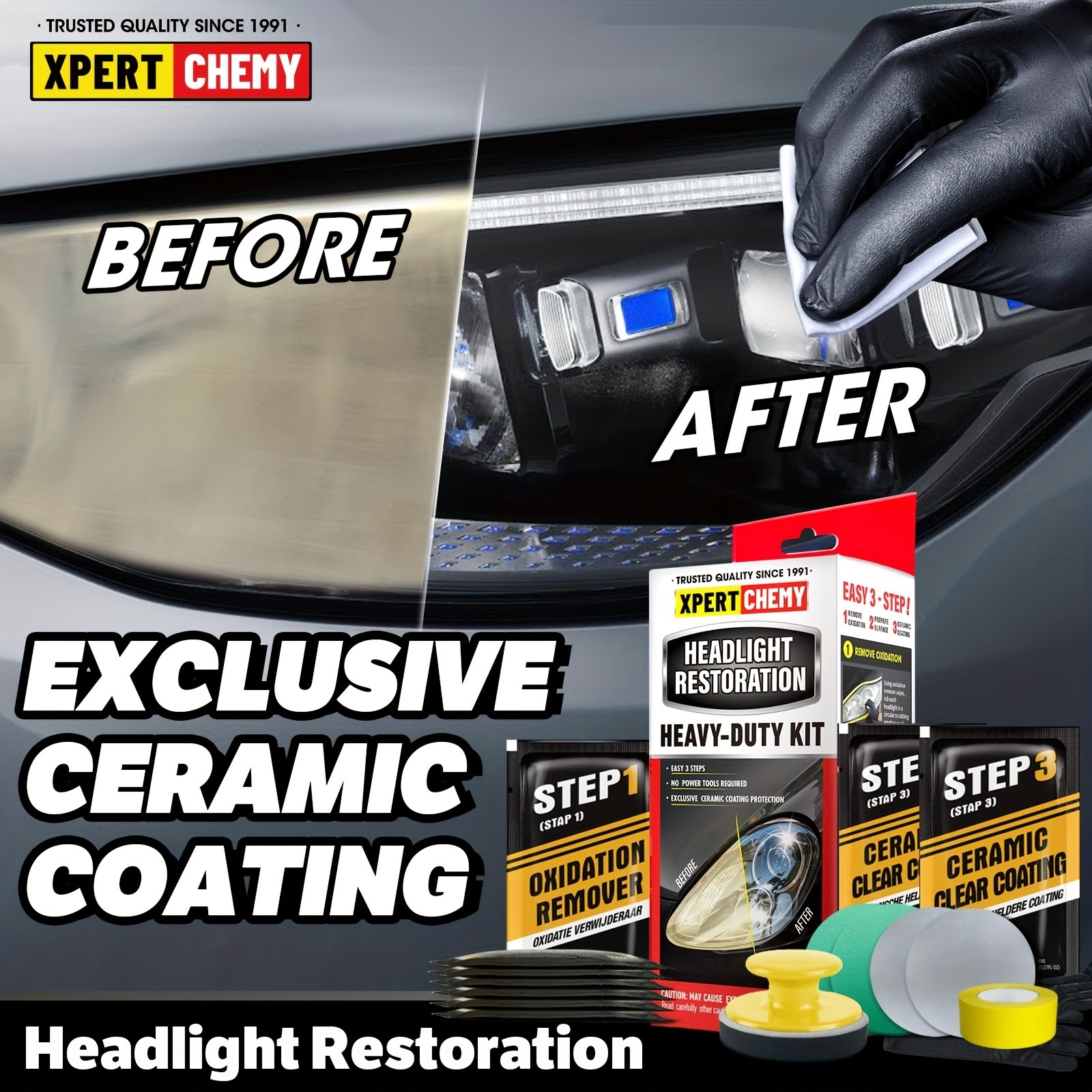 XPERTCHEMY Headlight Restoration Kit