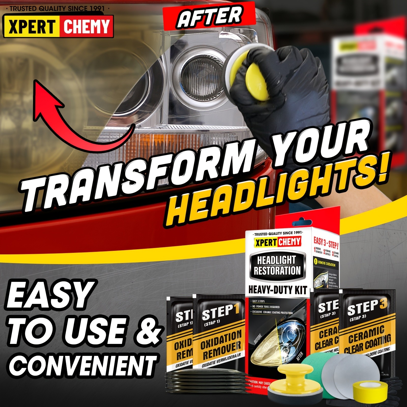 XPERTCHEMY Headlight Restoration Kit