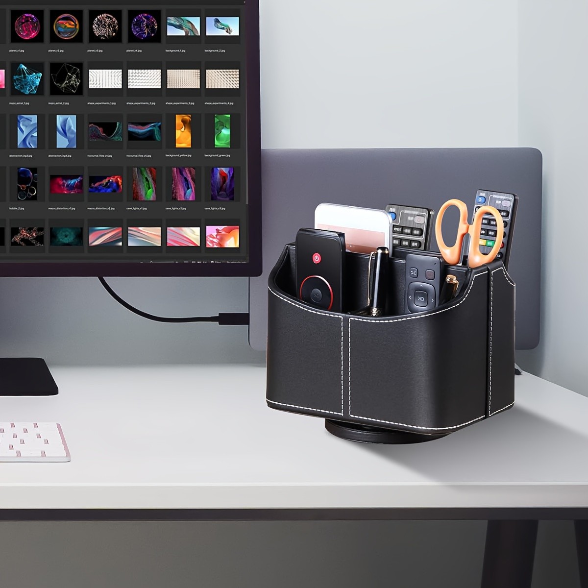 MILITWO 360° Swivel Remote Control Holder with 5 Compartments