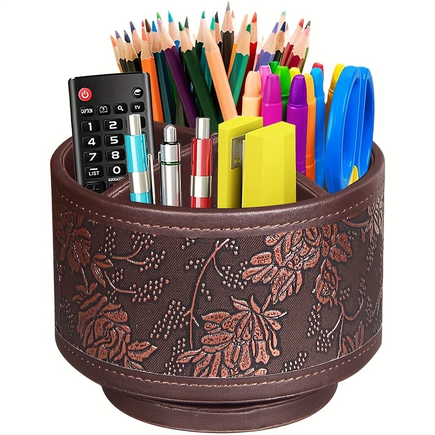 MILITWO 360° Swivel Pen Holder with 4 Compartments