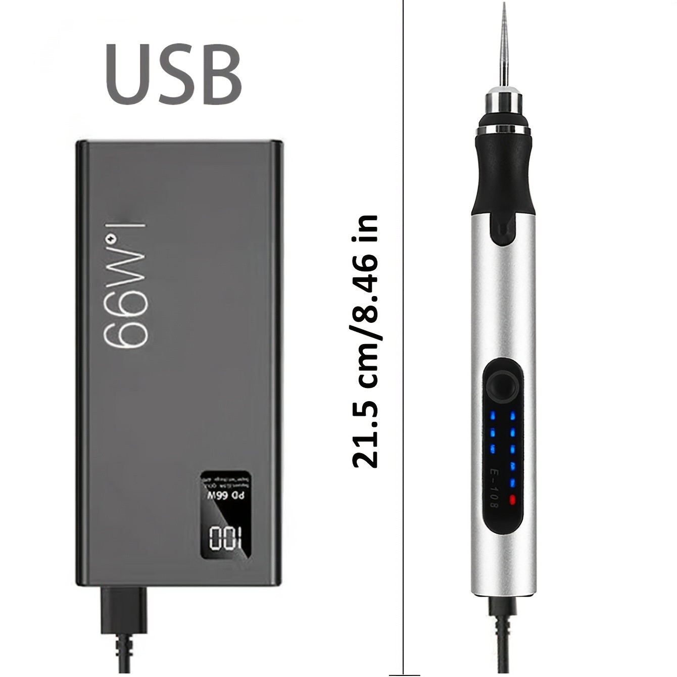 JENABOM 58pcs/74pcs/83pcs Silver USB Cordless Rotary Tool Kit