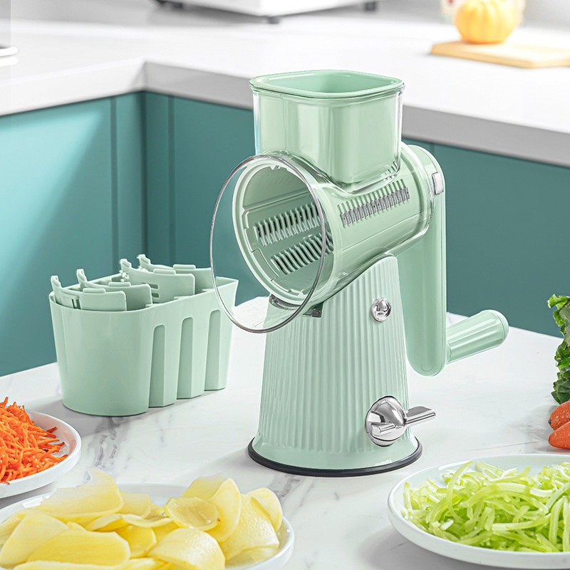 TEMMYS 5-in-1 Rotary Cheese Grater and Slicer