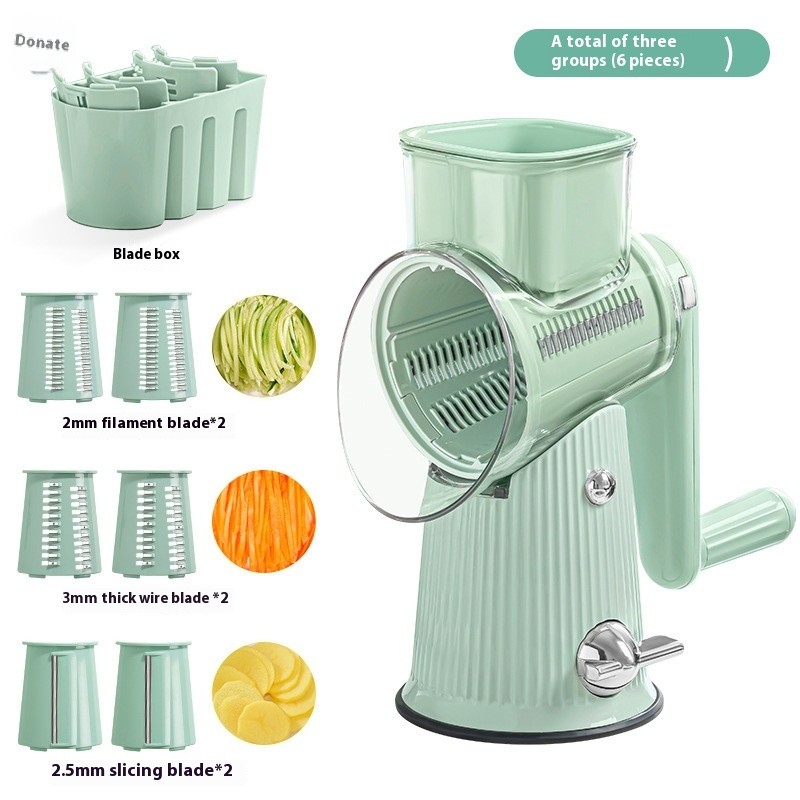 TEMMYS 5-in-1 Rotary Cheese Grater and Slicer