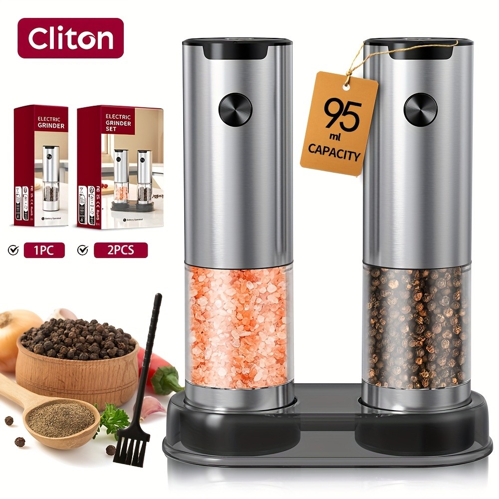 CLITON Electric Salt and Pepper Grinder Set