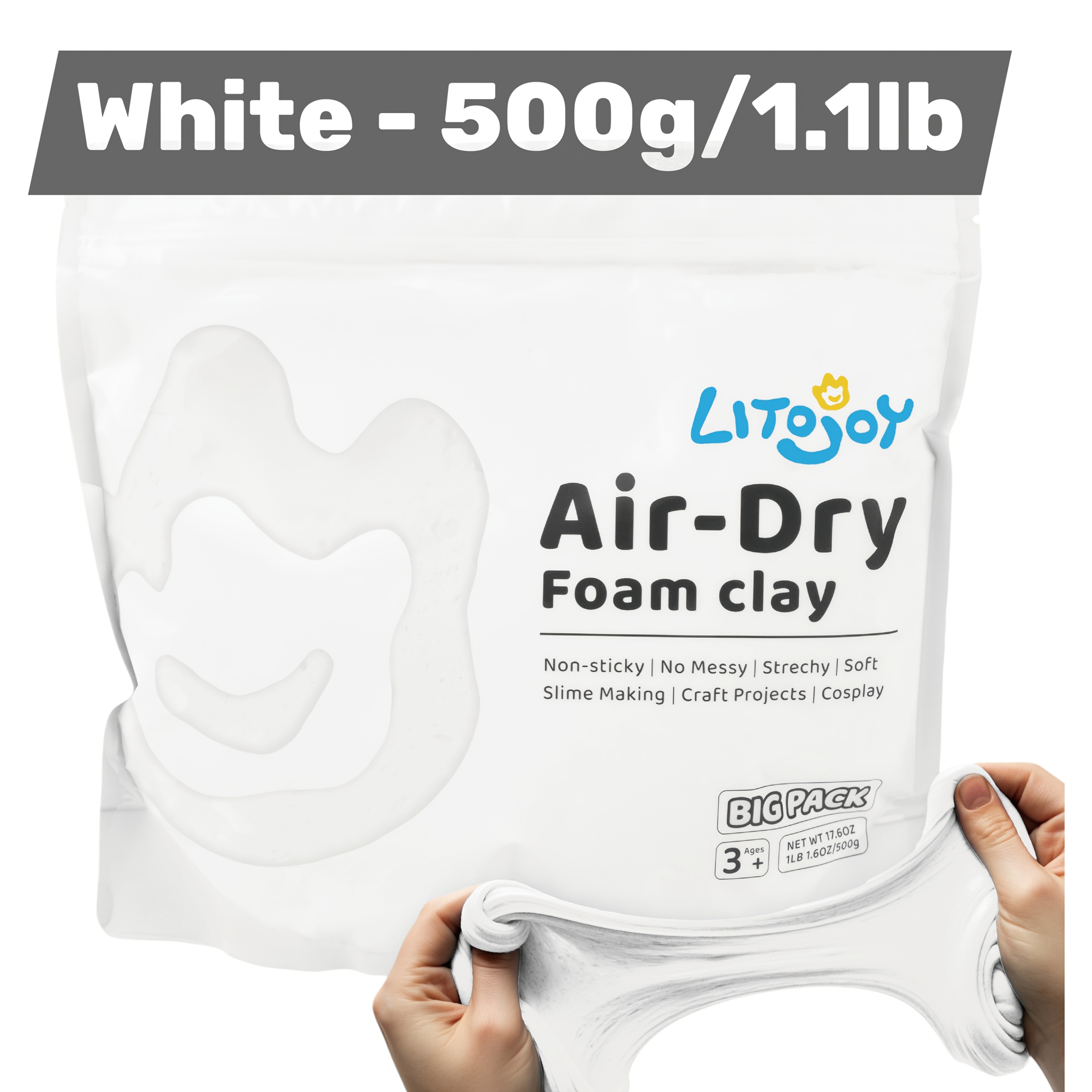 500g/1.1lb Air Dry Foam Clay