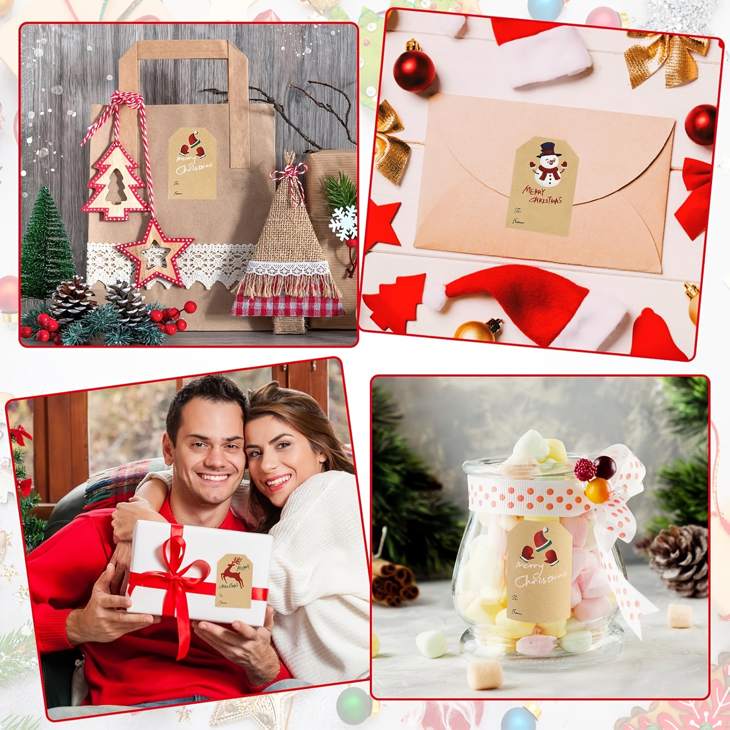 250 Sheets Christmas Gift Box Sealing Stickers