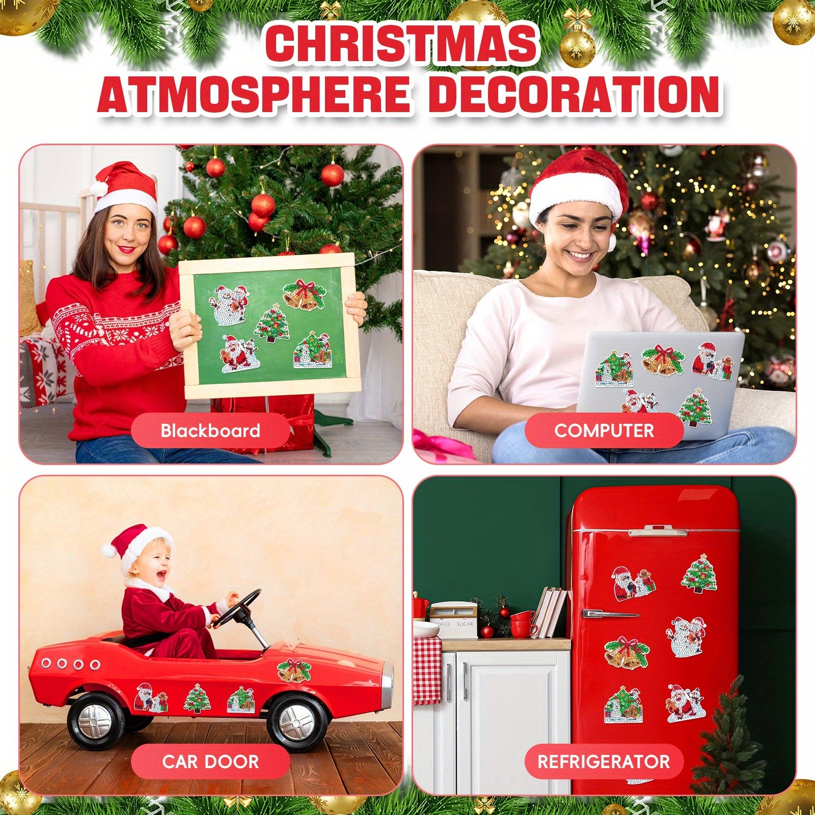 6pcs Christmas Diamond Painting Fridge M