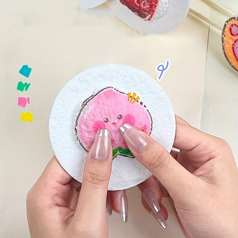 25/45pcs 3D Sponge Canvas Three-Dimensional Round Cardboard