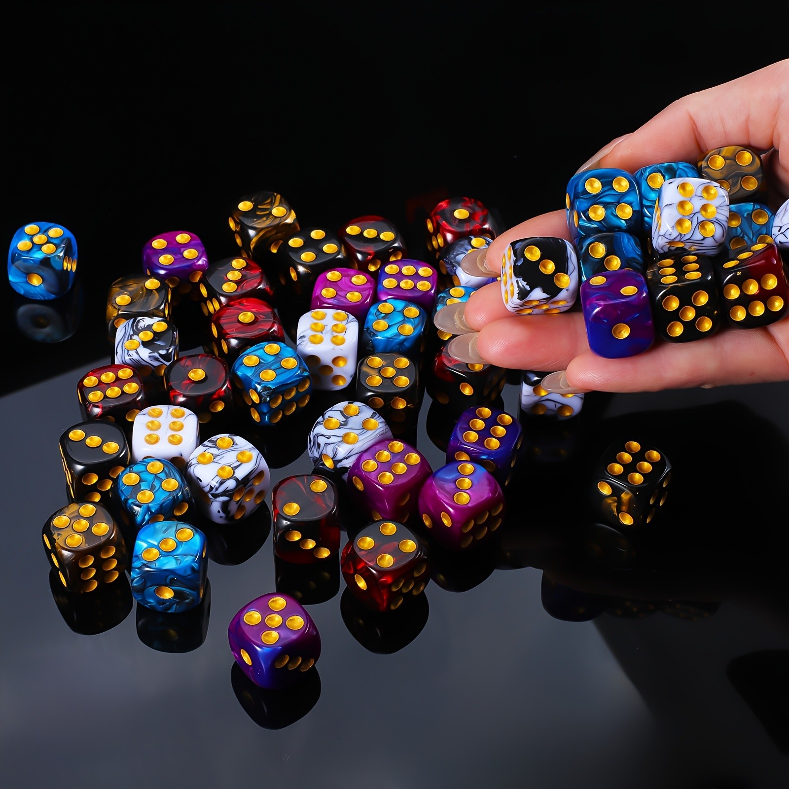 EDIFON 50pcs Polyhedral Dice D6