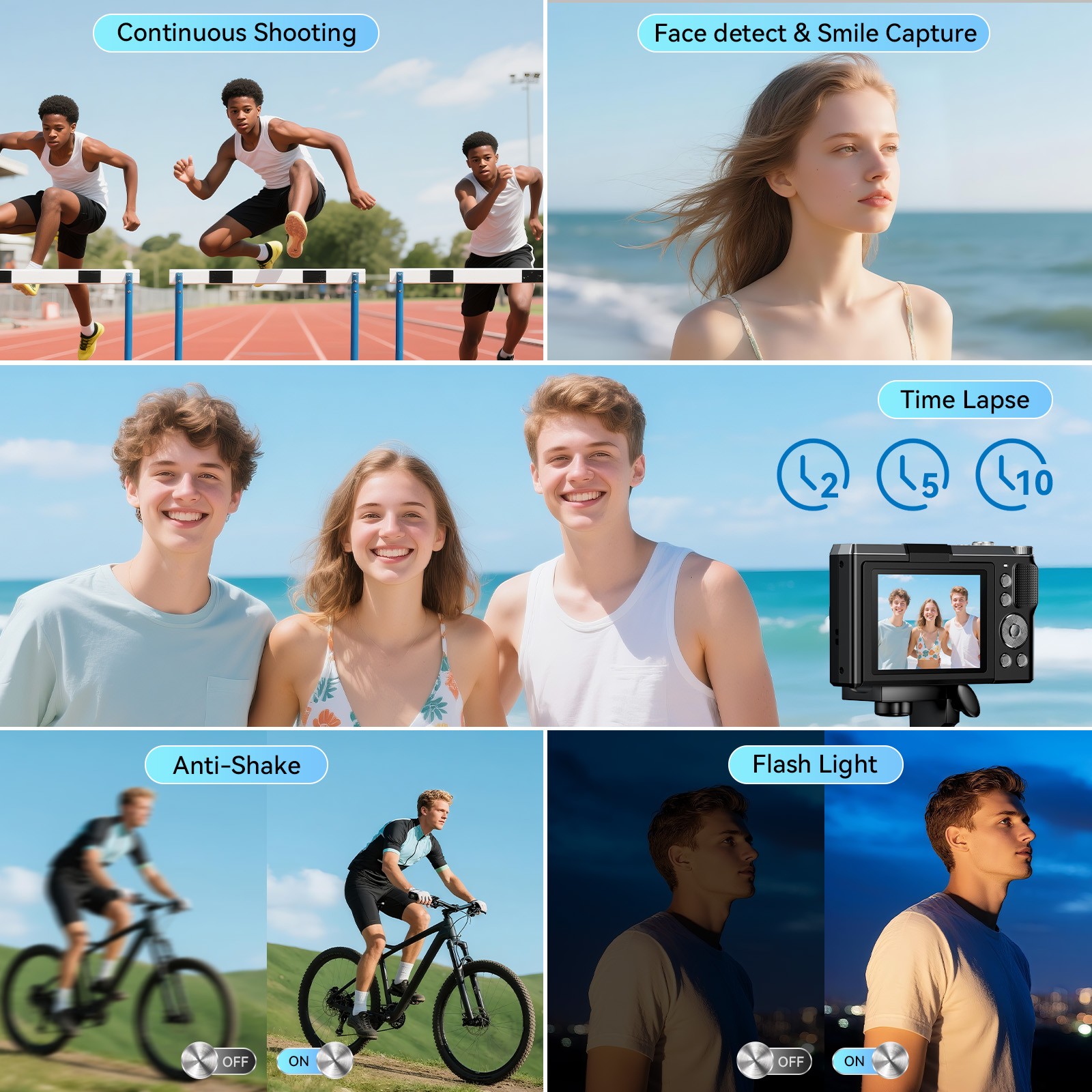 RIVGOT 2025 New Mirrorless Camera with CMOS & 1300W FHD Vlog Camera