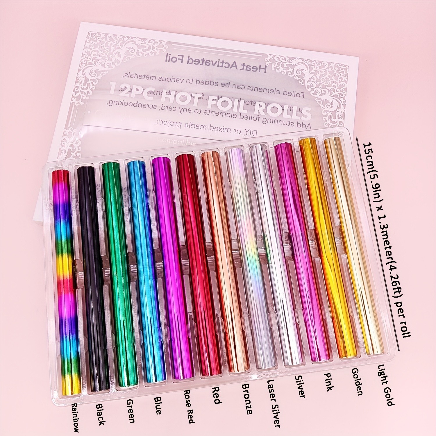 12pcs Hot Foil Roll Kit